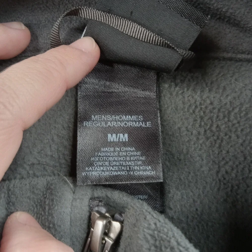 North Face‎ Jacket Mens Medium Gray Fleece Full Zip Windbreaker Coat Outdoor